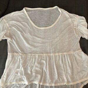 Cream Sheer Peplum Top